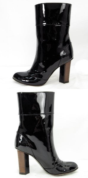 DOLCE&GABBANA/ドルチェ＆ガッバーナ エナメル レディース ミドルブーツ 約24.0cm 中古  光沢のいいドルガバのハイヒールブーツです☆