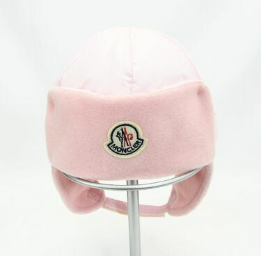MONCLER/モンクレール　パイロットキャップ【中古】 ダウン ピンク ガール 防寒 帽子