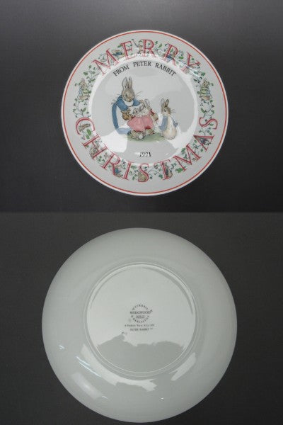 ウェッジウッド/WEDGWOOD　ピーターラビット　クリスマスプレート　1991年【中古】 かわいいピーターラビットデザイン♪