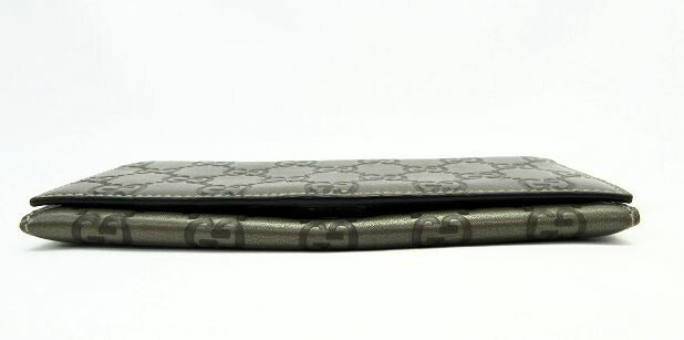 GUCCI/グッチ GGシマ 二つ折り長財布 中古  レザー グレー シルバー