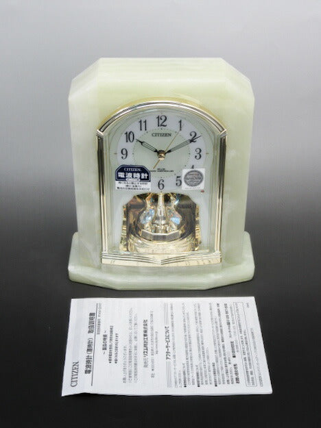 未使用品 CITIZEN/シチズン 電波置時計 パルラフィーネ オニックス枠 中古  ヨーロピアンテイストの華やかな置時計です♪