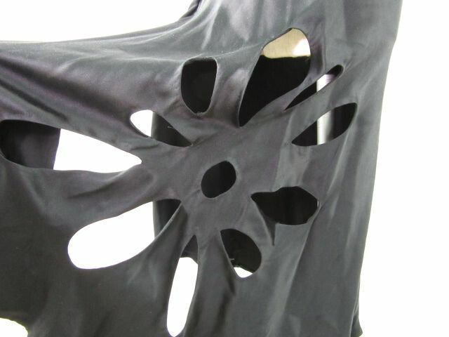 GUCCI/グッチ シルク100％カットスカート Mサイズ 中古  レディース ブラック 黒 デザイン おすすめ 花 フラワー