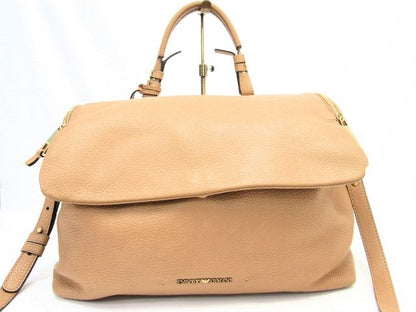 EMPORIO ARMANI/エンポリオアルマーニ レザーフラップ2WAYバッグ 中古  ショルダー ハンド おすすめ ベージュ レディース 鞄