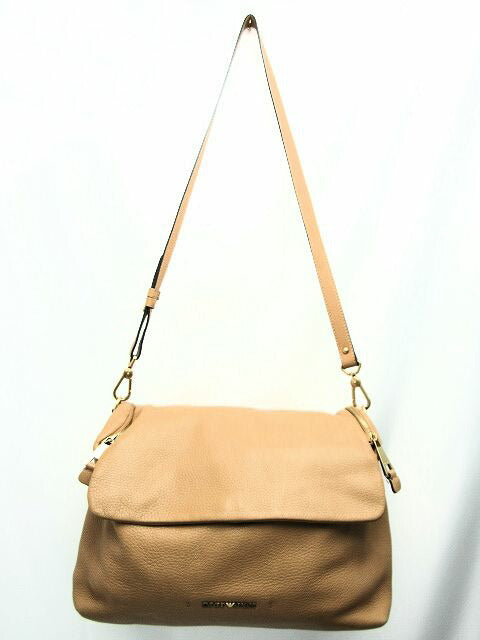 EMPORIO ARMANI/エンポリオアルマーニ レザーフラップ2WAYバッグ 中古  ショルダー ハンド おすすめ ベージュ レディース 鞄