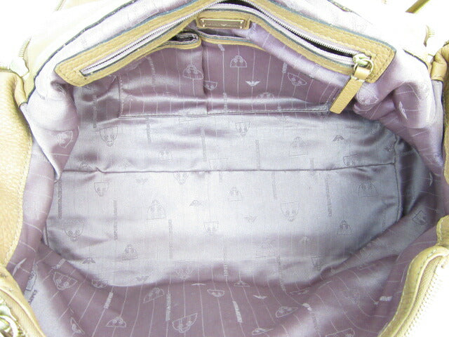 EMPORIO ARMANI/エンポリオアルマーニ レザーフラップ2WAYバッグ 中古  ショルダー ハンド おすすめ ベージュ レディース 鞄