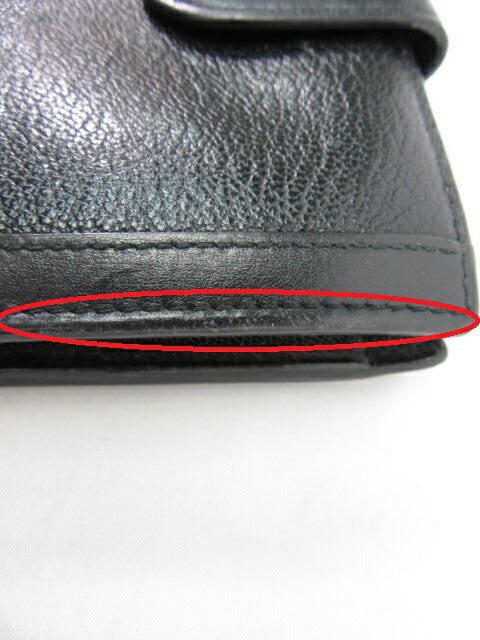 BVLGARI/ブルガリ ドッピオトンド 二つ折りがま口財布 中古  レザー ブラック 黒 おすすめ