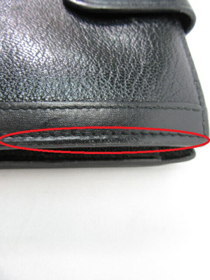 BVLGARI/ブルガリ ドッピオトンド 二つ折りがま口財布 中古  レザー ブラック 黒 おすすめ