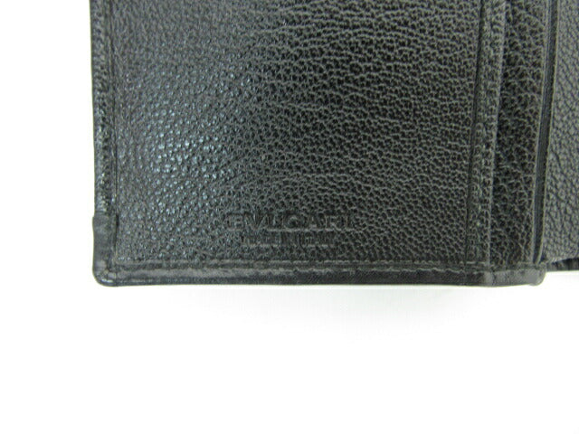 BVLGARI/ブルガリ ドッピオトンド 二つ折りがま口財布 中古  レザー ブラック 黒 おすすめ