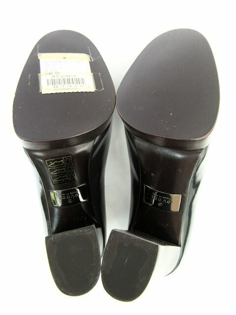 未使用品 GUCCI/グッチ カーフヒールパンプス 約21.5cm 中古  レディース 34 1/2 ブラック ハイヒール エナメル