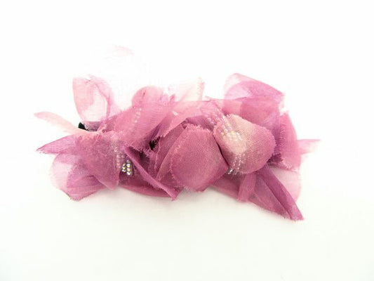 acca/アッカ フラワーバレッタ 中古 ヘアアクセサリー 髪飾り レディース パープル 花 リボン ライン