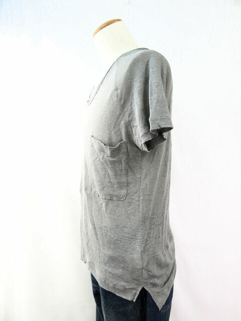 未使用品 Ｖｌａｓ Ｂｌｏｍｍｅ/ヴラス ブラム 麻100%半袖Ｔシャツ Ｓサイズ 中古 コルトレイクリネン グレー 服 メンズ