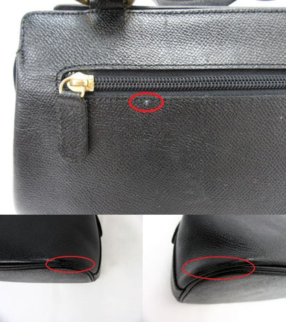 Mila Schon/ミラショーン ハンドバッグ 中古 ブラック 鞄 黒 レディース 2WAY ショルダー ゴールド ロゴ