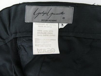 YOHJI YAMAMOTO POUR HOMME/ヨウジヤマモト プールオム ウール100％ テーパードパンツ 中古  ズボン 毛 ブラック 黒 メンズ ブランド シンプル