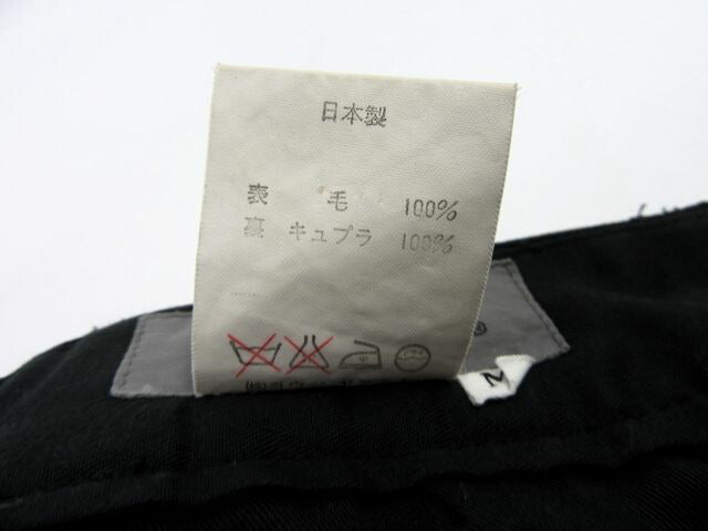 YOHJI YAMAMOTO POUR HOMME/ヨウジヤマモト プールオム ウール100％ テーパードパンツ 中古  ズボン 毛 ブラック 黒 メンズ ブランド シンプル