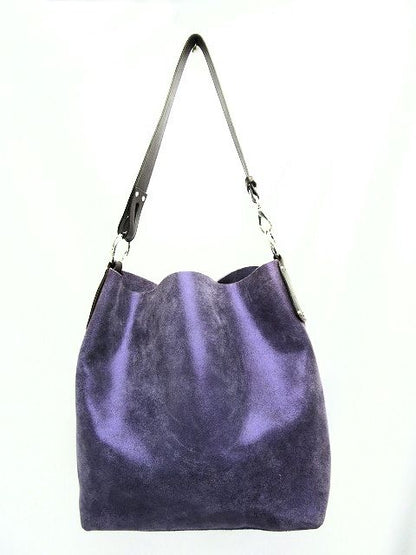 GIANNI CHIARINI/ジャンニ キアリーニ レザーワンハンドバッグ 中古  ショルダー パープル 紫 ラメ イタリア レディース