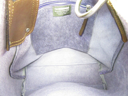 GIANNI CHIARINI/ジャンニ キアリーニ レザーワンハンドバッグ 中古  ショルダー パープル 紫 ラメ イタリア レディース