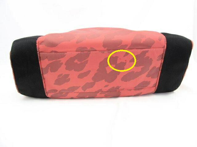 PAPILLONER/パピヨネ ナイロンカモフラトートバッグ 中古 軽量 レッド 迷彩 赤 鞄 大容量