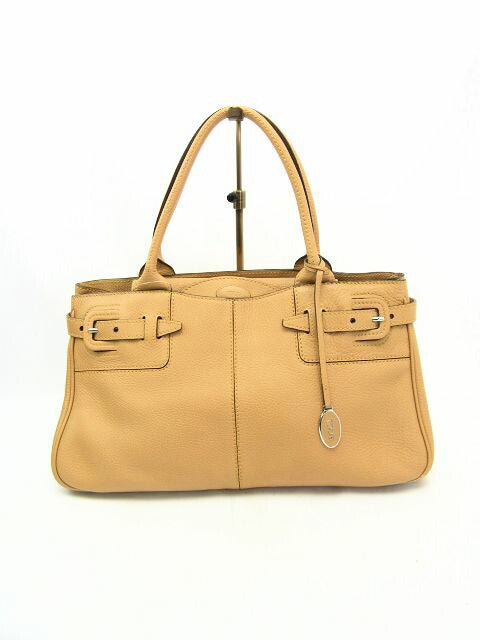 TOD’S/トッズ レザーハンドバッグ 中古  鞄 レディース 本革 キャメル ベルト