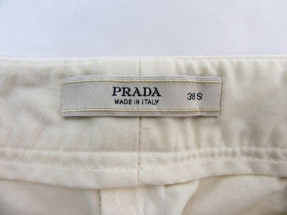 PRADA グラデーション コットンパンツ 38 中古 プラダ レディース、カーキ、ホワイト
