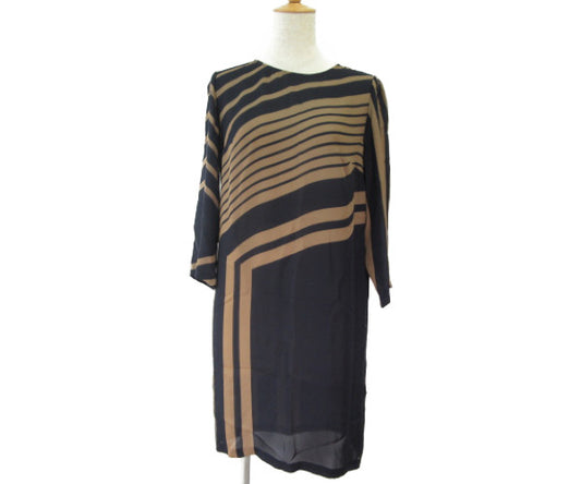 STELLA McCARTNEY/ステラマッカートニー シルク ワンピース 36 中古  レディース、絹100%、ブラウン、ブラック、シュート