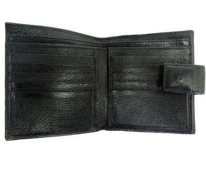 GUCCI/グッチ レザー Wホック財布 中古  ブラック ゴールド GG レディース 2つ折り