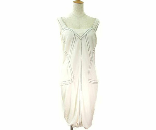 Gianni Versace/ジャンニ ヴェルサーチ ノースリーブ ワンピース 42 中古  ホワイト レーヨン レディース アイボリー
