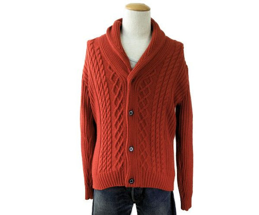 MACKINTOSH PHILOSOPHY/マッキントッシュ フィロソフィー ニット カーディガン 38 中古 オレンジ メンズ ポリエステル ショールカラー