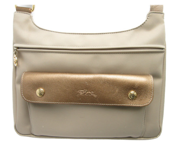 LONGCHAMP/ロンシャン プラネット ホーボー クロスボディバッグ 中古  2437002024 ショルダー ベージュ ゴールド レディース 鞄