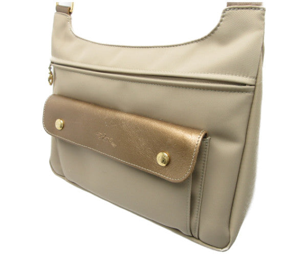 LONGCHAMP/ロンシャン プラネット ホーボー クロスボディバッグ 中古  2437002024 ショルダー ベージュ ゴールド レディース 鞄