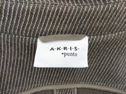 AKRIS punto/アクリス プント ウール テーラードジャケット 6 中古  ブラウン レディース 茶 毛 ピンストライプ