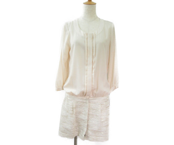 未使用品 nano・universe/ナノユニバース 長袖 ワンピース M 中古 レディース オフホワイト アイボリー ポリエステル