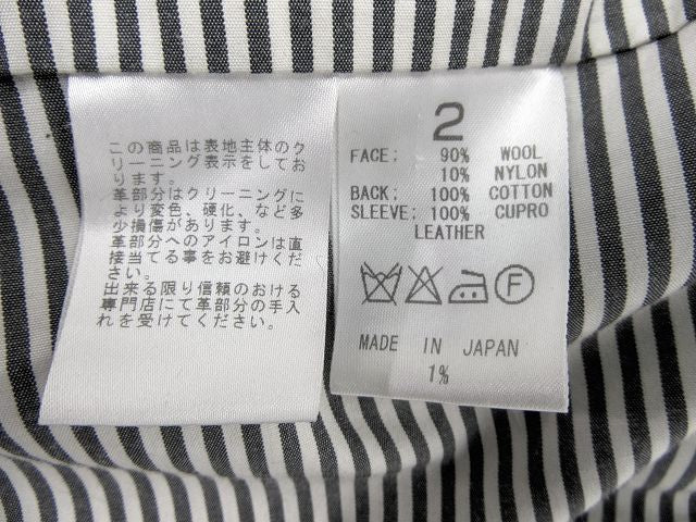 1% SHUHEI OGAWA/イチパーセント シュウヘイオガワ Pコート Mサイズ 中古 ウール ナイロン レディース 牛革 ブラック 黒