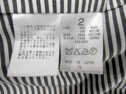 1% SHUHEI OGAWA/イチパーセント シュウヘイオガワ Pコート Mサイズ 中古 ウール ナイロン レディース 牛革 ブラック 黒