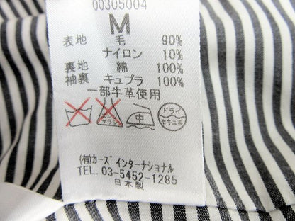 1% SHUHEI OGAWA/イチパーセント シュウヘイオガワ Pコート Mサイズ 中古 ウール ナイロン レディース 牛革 ブラック 黒