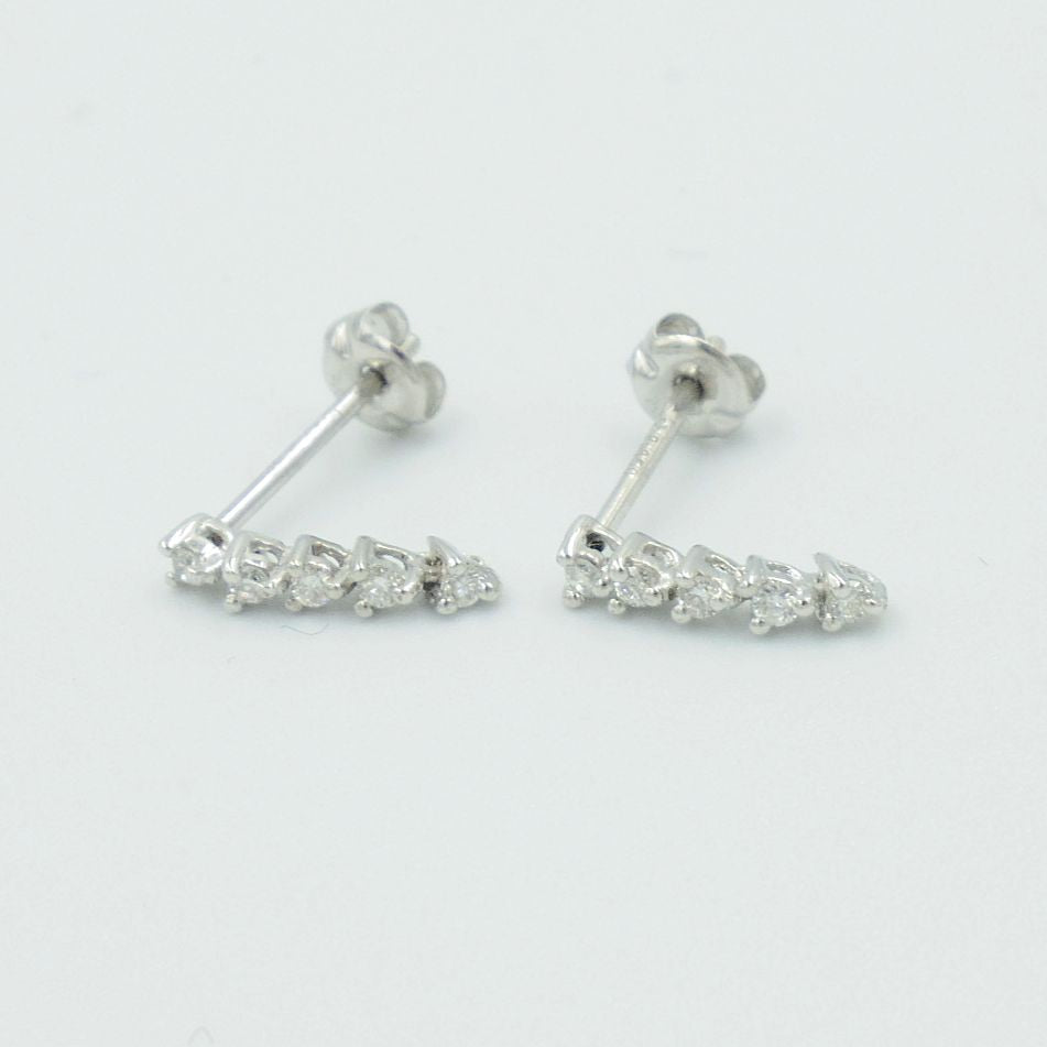 ジュエリーマキ ダイヤ 0.025ct pt850 五連 ピアス 中古  プラチナ ダイアモンド レディース