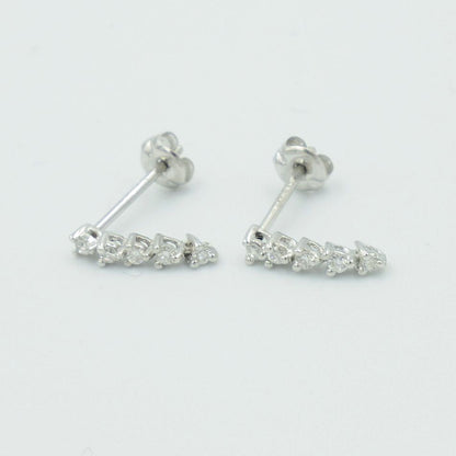 ジュエリーマキ ダイヤ 0.025ct pt850 五連 ピアス 中古  プラチナ ダイアモンド レディース
