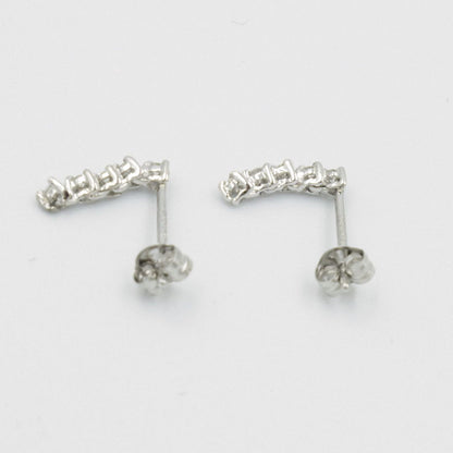 ジュエリーマキ ダイヤ 0.025ct pt850 五連 ピアス 中古  プラチナ ダイアモンド レディース