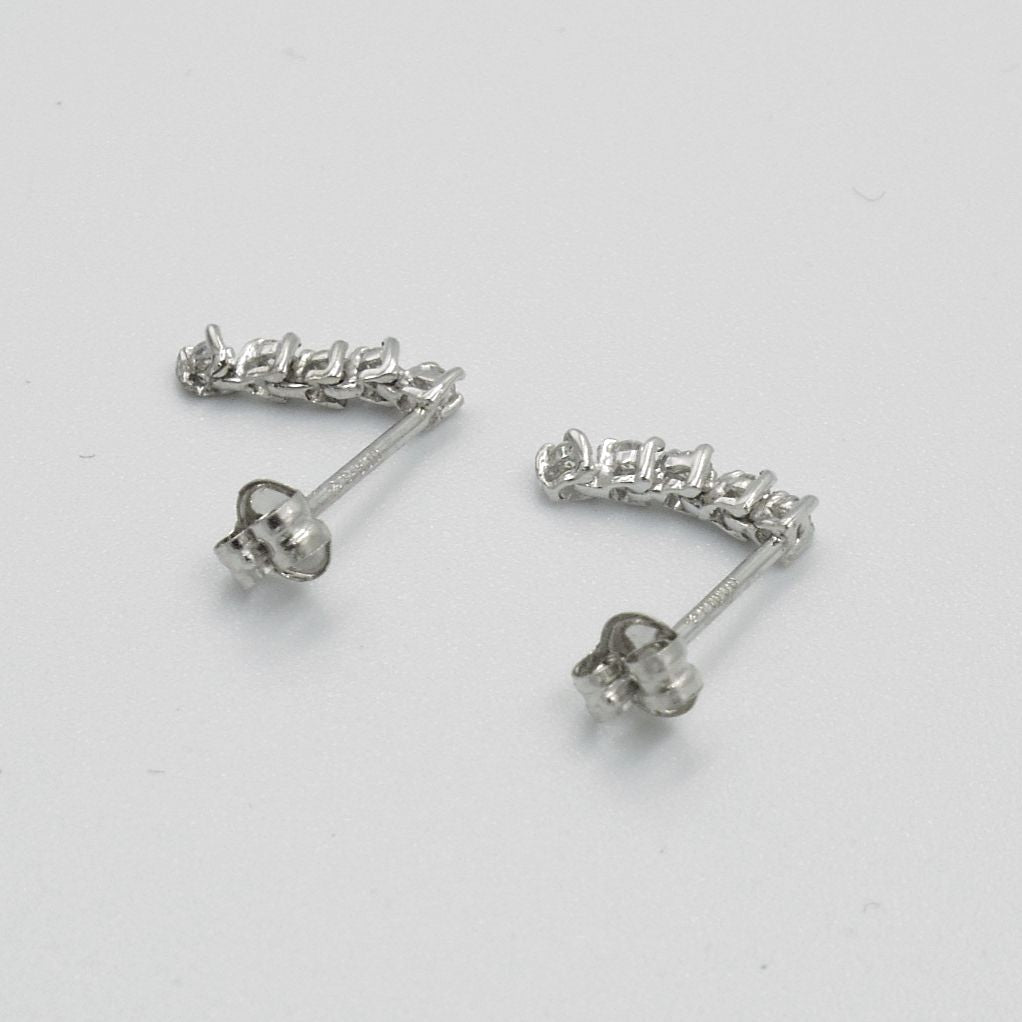 ジュエリーマキ ダイヤ 0.025ct pt850 五連 ピアス 中古  プラチナ ダイアモンド レディース