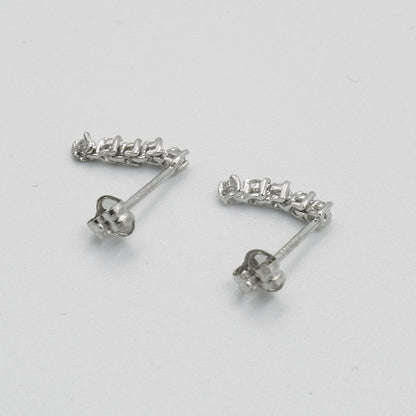 ジュエリーマキ ダイヤ 0.025ct pt850 五連 ピアス 中古  プラチナ ダイアモンド レディース