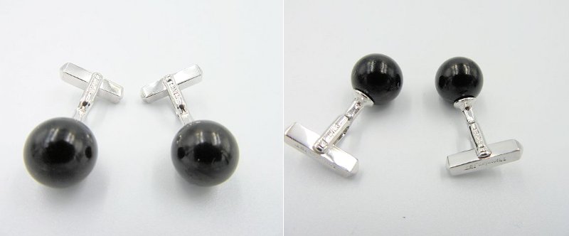Victorian JET/ヴィクトリアンジェット ネックレス×3 イヤリング×1.5 ハンカチ×2 タイピン カフス 宝飾セット 中古  ブラック 真鍮 天然ジェット 法事 喪服 数珠 ナイロン