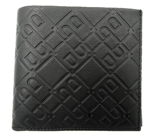BALLY/バリー レザー 二つ折り財布 中古  ブラック 黒 ウォレット 本革 総柄