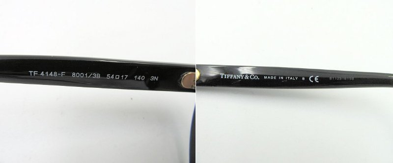 TIFFANY&Co./ティファニー TF4148 80013B サングラス 中古  ブラック 黒 プラスチック レディース ウェリントン