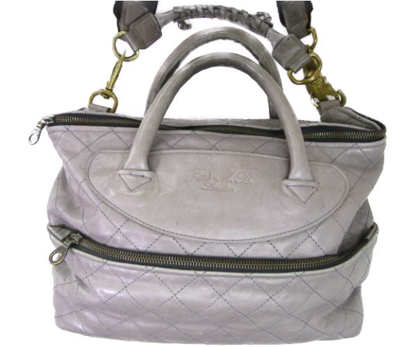 Jas-M.B/ジャスエムビー レザー 3WAY ショルダーバッグ 中古  グレー セミショルダー トート レディース 鞄