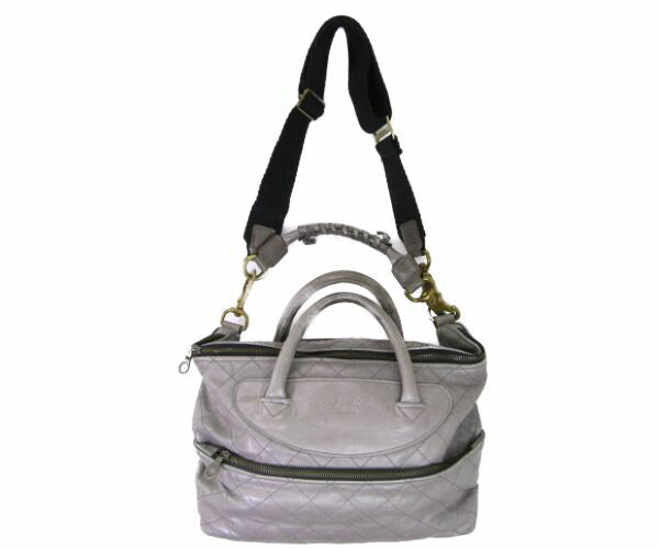 Jas-M.B/ジャスエムビー レザー 3WAY ショルダーバッグ 中古  グレー セミショルダー トート レディース 鞄