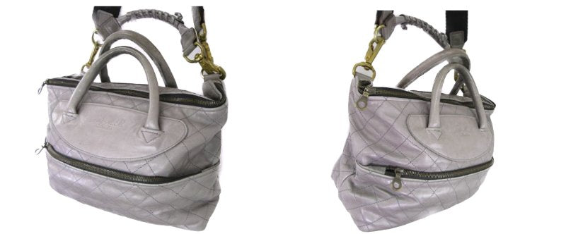 Jas-M.B/ジャスエムビー レザー 3WAY ショルダーバッグ 中古  グレー セミショルダー トート レディース 鞄