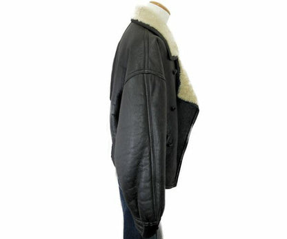 　DAINVEST/ダインベスト ムートン ブルゾン (48) 中古 レザー 本革 メンズ ブラック Mサイズ
