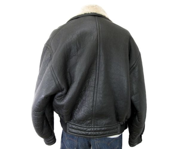 　DAINVEST/ダインベスト ムートン ブルゾン (48) 中古 レザー 本革 メンズ ブラック Mサイズ