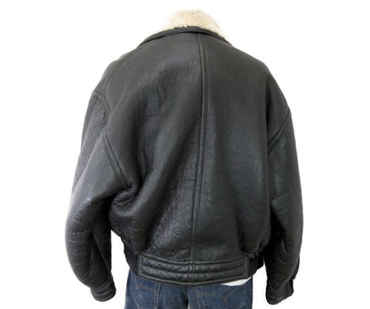 　DAINVEST/ダインベスト ムートン ブルゾン (48) 中古 レザー 本革 メンズ ブラック Mサイズ