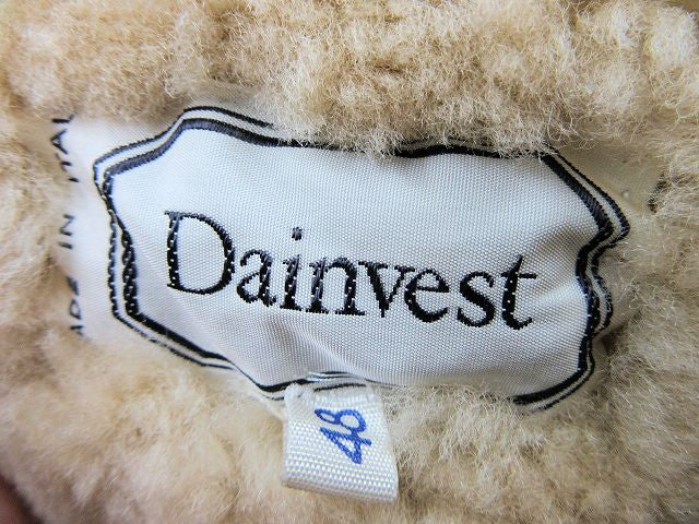 　DAINVEST/ダインベスト ムートン ブルゾン (48) 中古 レザー 本革 メンズ ブラック Mサイズ