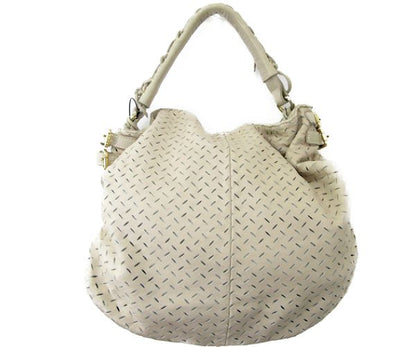 Minelli Renato/ミネッリ レナート レザー セミショルダーバッグ 中古  ベージュ レディース 鞄 レーザーカット